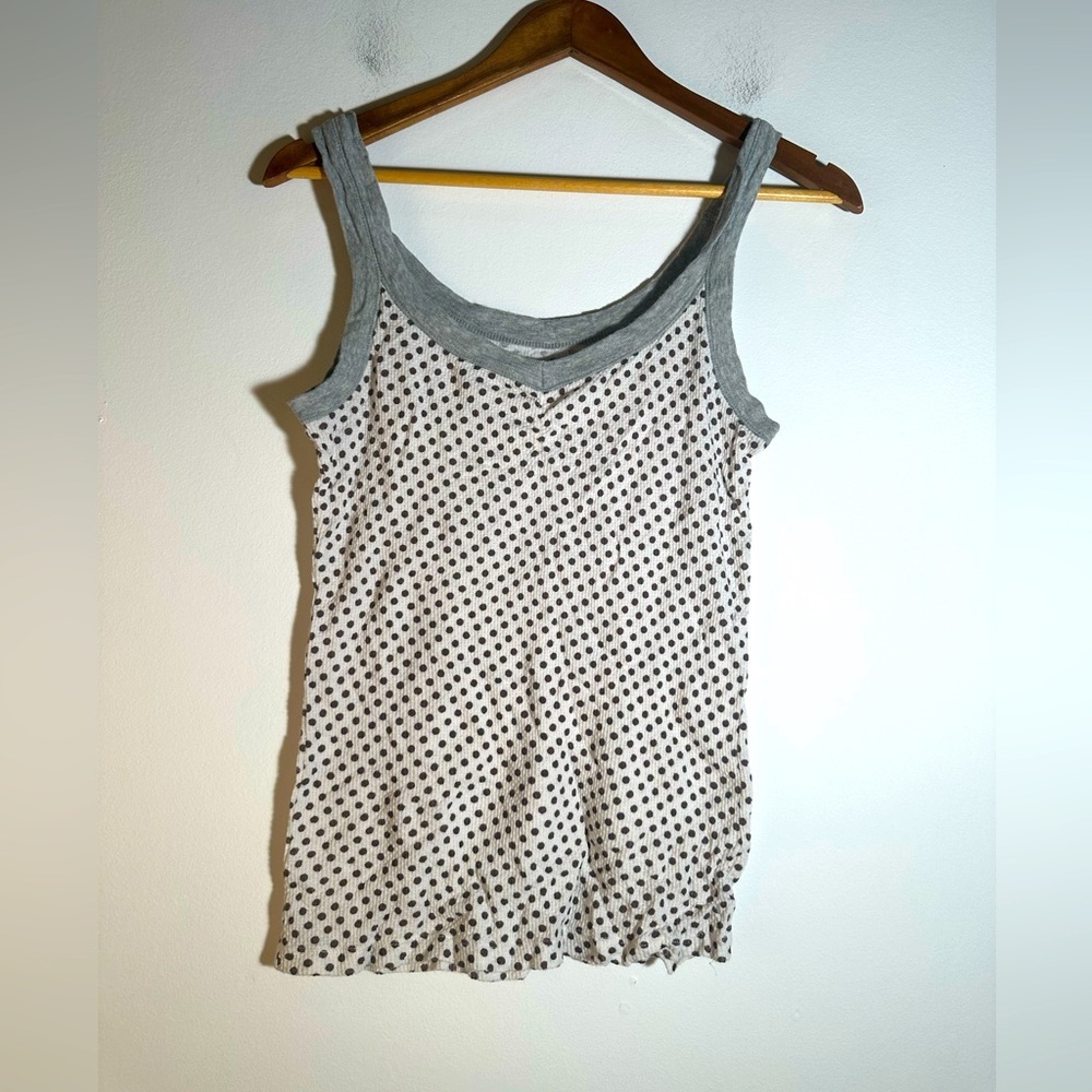 GAP Stylish Polka Dot Tank Top - Gray and White